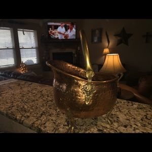 Brass flower bucket Antique 1950s